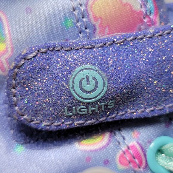 Skechers Girls Lite-Up Hi-Tops Purple Unicorn w/ "Twinkle Toes" - Size 11 - Picture 4 of 8